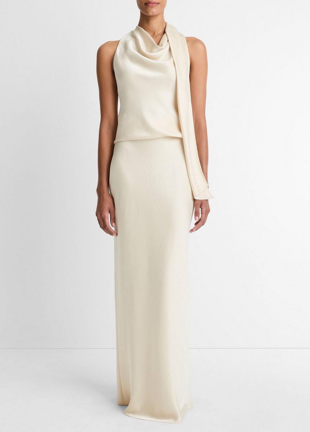 Vince Satin Scarf Top - Tank Tops