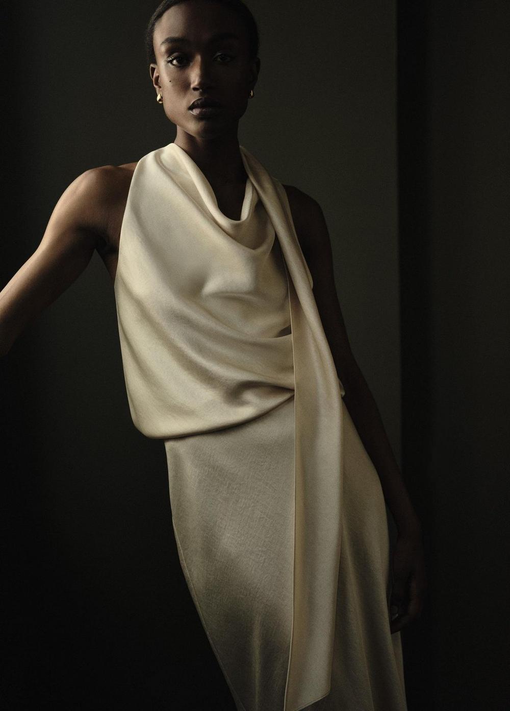 Vince Satin Scarf Top - Tank Tops