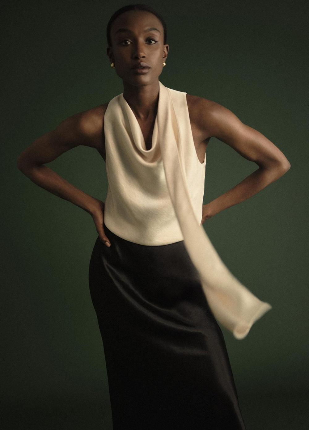 Vince Satin Scarf Top - Tank Tops