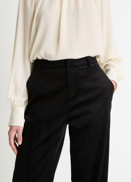 Vince Italian Velvet High-Waist Wide-Leg Trouser - Pants & Shorts