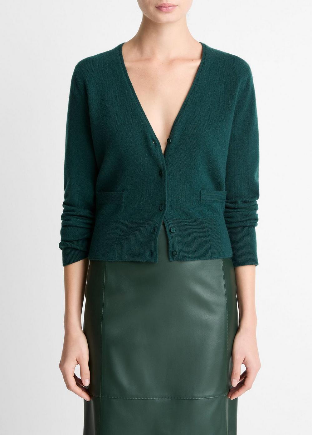 Vince Satin-Trim Wool & Cashmere-Blend Cardigan - Sweaters