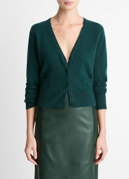 Vince Satin-Trim Wool & Cashmere-Blend Cardigan - Sweaters