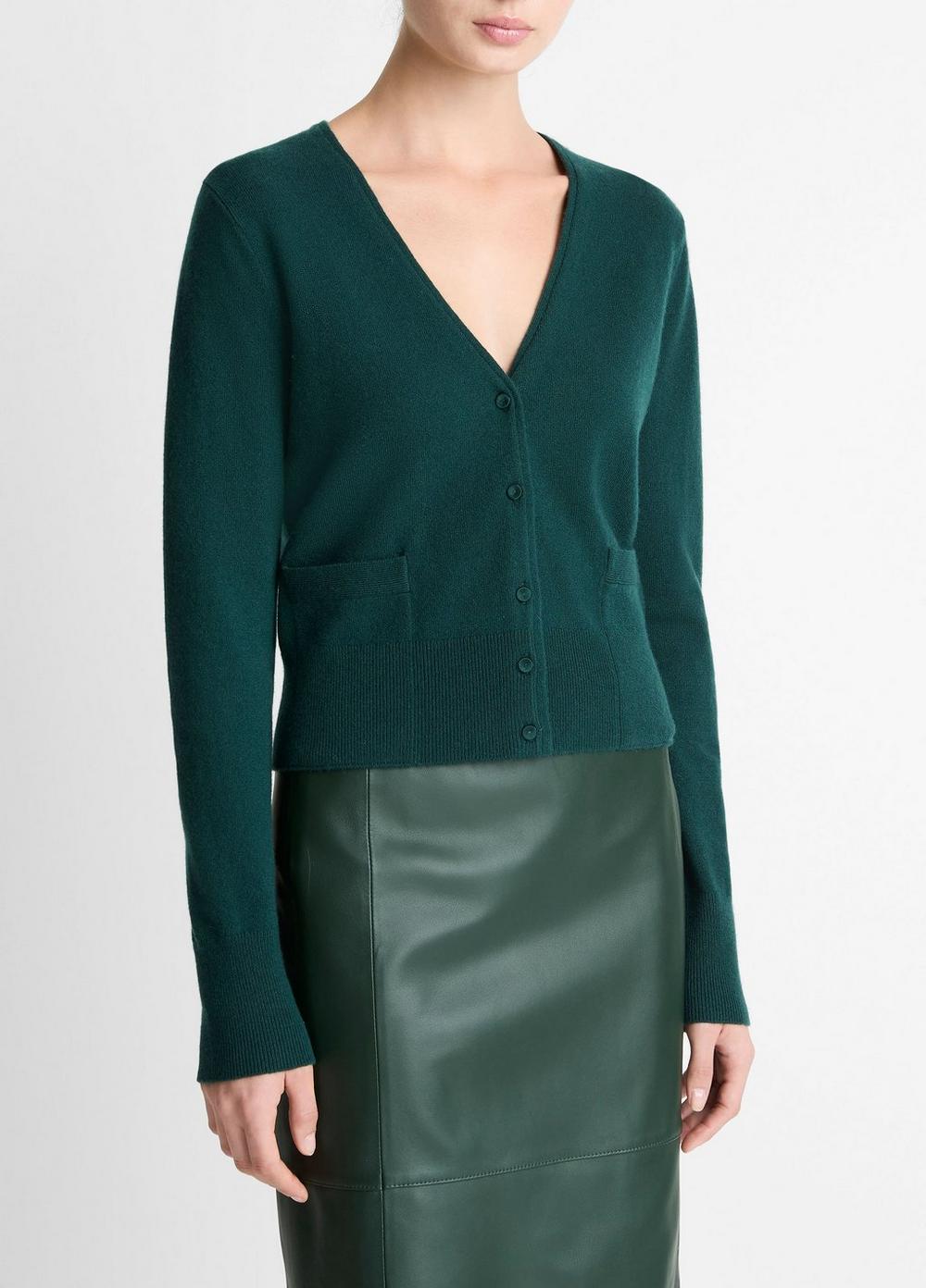 Vince Satin-Trim Wool & Cashmere-Blend Cardigan - Sweaters