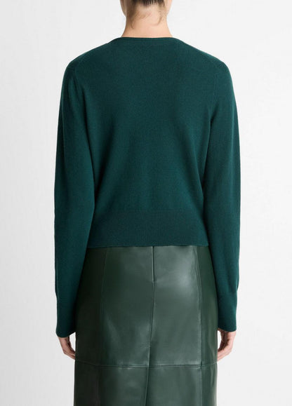 Vince Satin-Trim Wool & Cashmere-Blend Cardigan - Sweaters