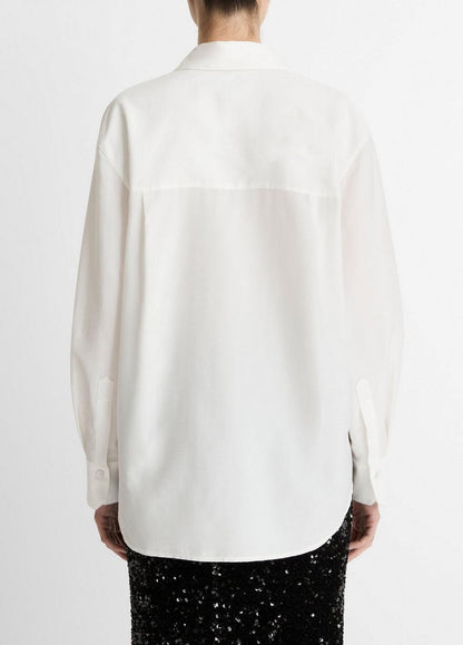 Vince Refined Twill Covered-Button Shirt - Shirts & Tees