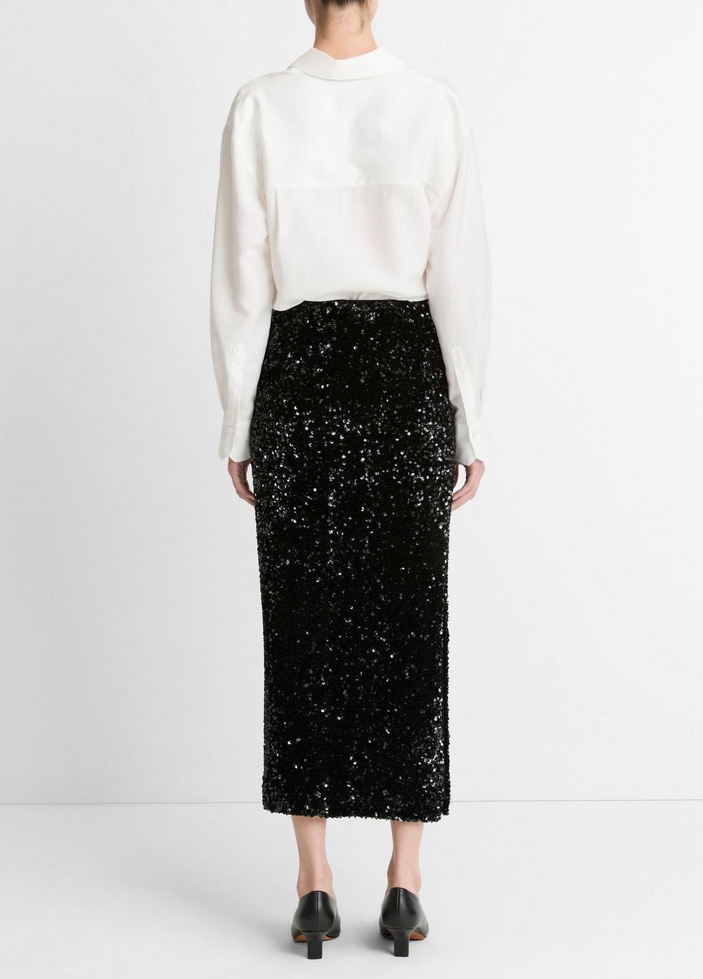 Vince Sequined Velvet Column Skirt - Dresses & Skirts