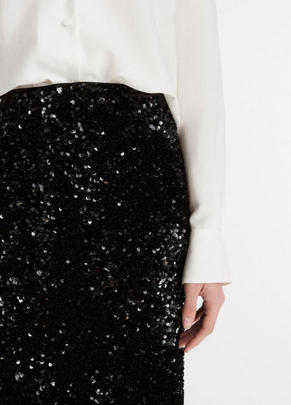 Vince Sequined Velvet Column Skirt - Dresses & Skirts