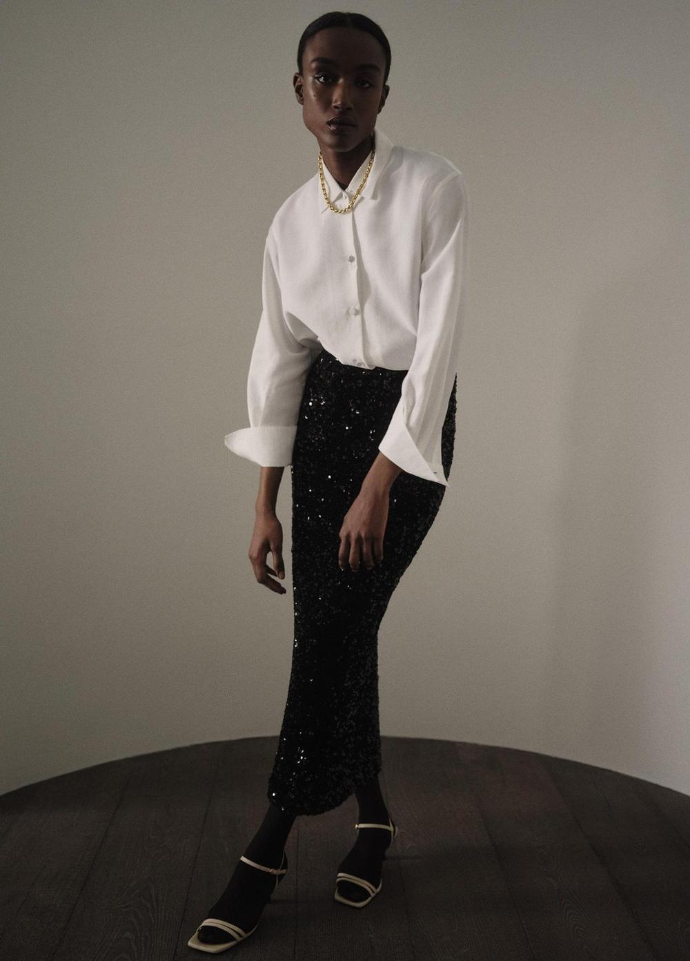 Vince Sequined Velvet Column Skirt - Dresses & Skirts