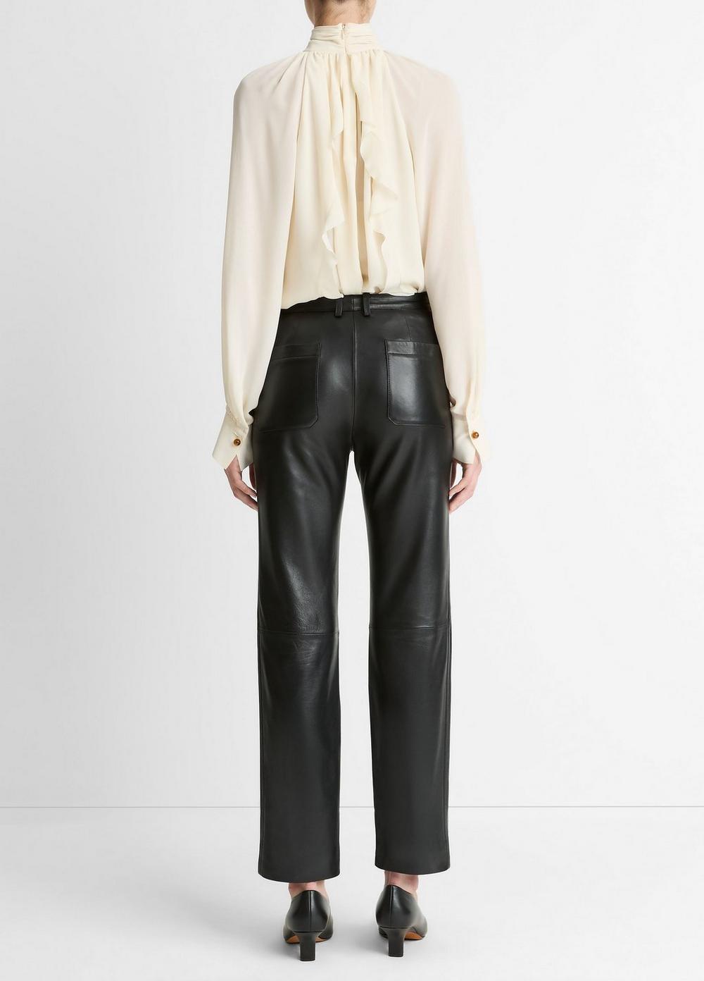 Vince Leather Straight-Leg Trouser - Trousers
