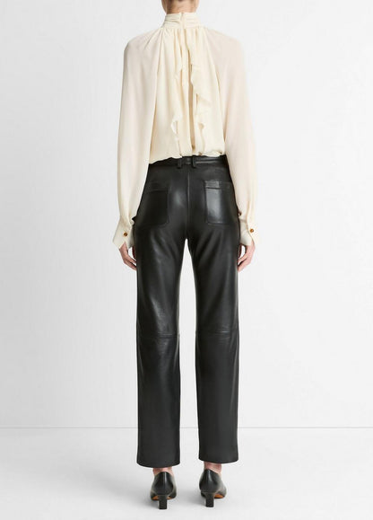 Vince Leather Straight-Leg Trouser - Trousers
