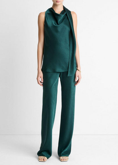 Vince Satin Scarf Top - Shirts & Tees