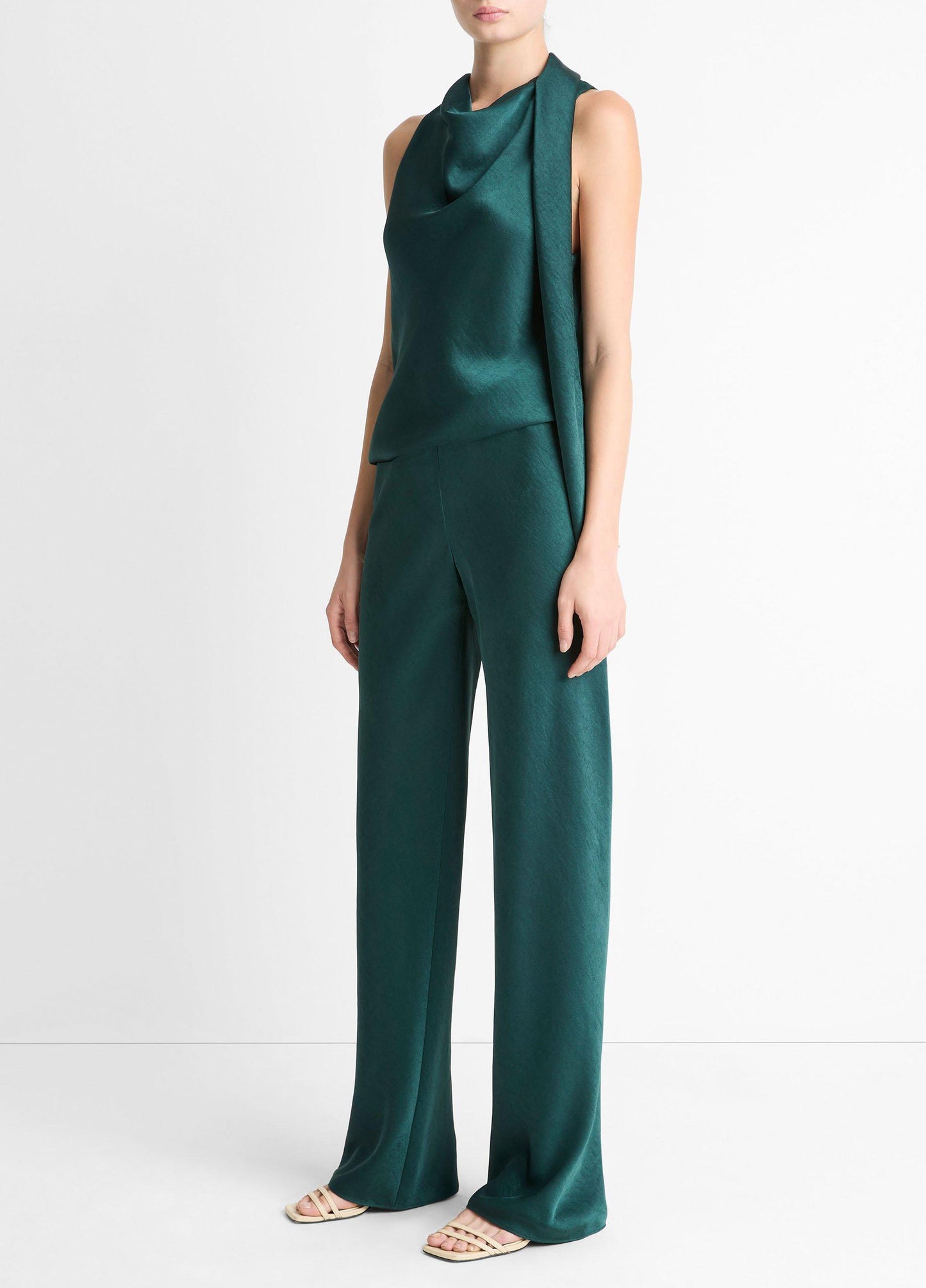 Vince Colette High-Rise Fluid Satin Bias Pant - Pants & Shorts