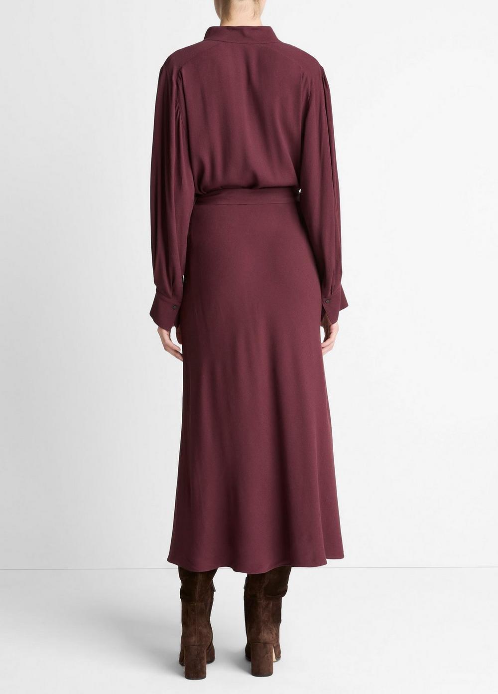 Vince Crepe Collar-Stand Shirt Dress - Dresses & Skirts