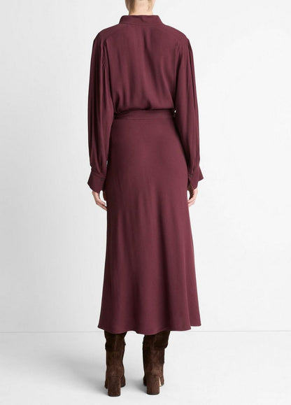 Vince Crepe Collar-Stand Shirt Dress - Dresses & Skirts
