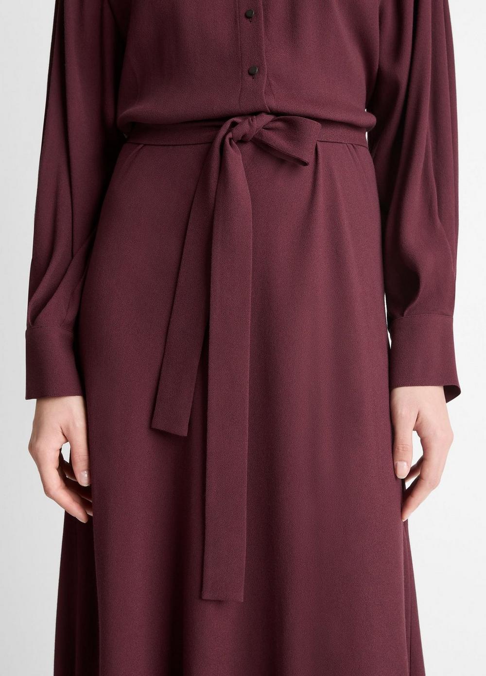 Vince Crepe Collar-Stand Shirt Dress - Dresses & Skirts