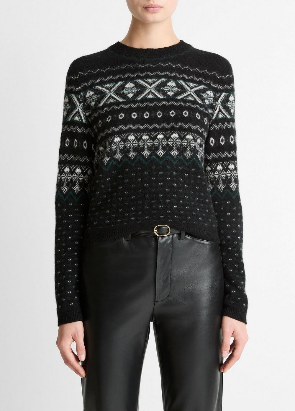 Vince Fair Isle Plush Cashmere Sweater - Sweaters