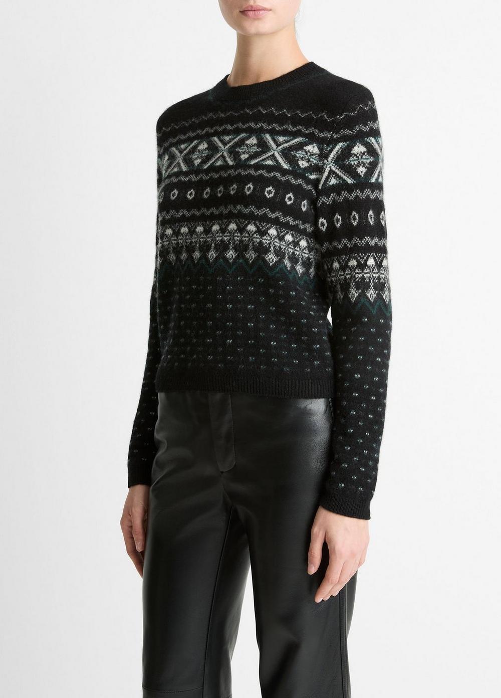 Vince Fair Isle Plush Cashmere Sweater - Sweaters