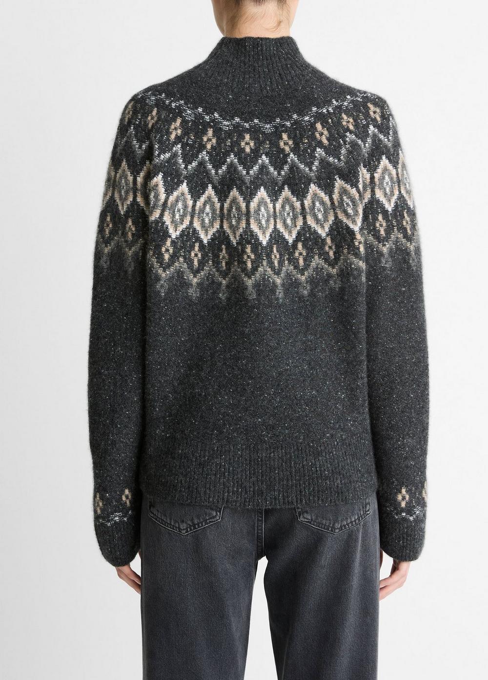 Vince Fair Isle Donegal Cashmere Turtleneck Sweater - Sweaters