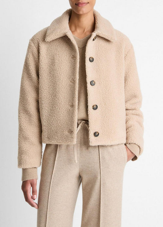 Vince Collared Sherpa Jacket - Jackets & Outerwear