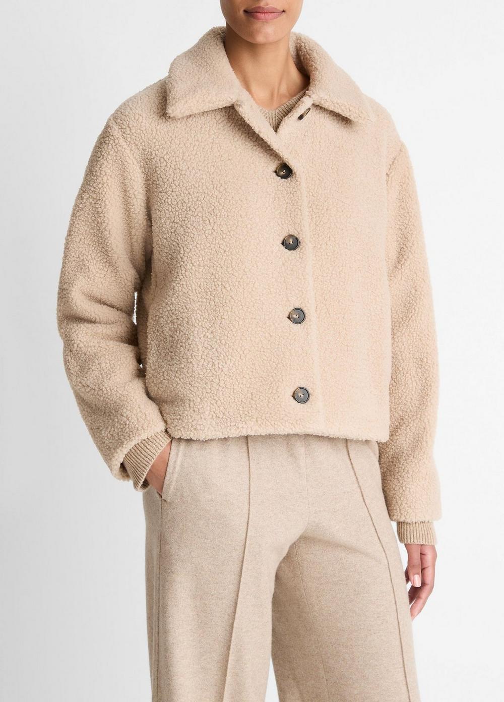 Vince Collared Sherpa Jacket - Jackets & Outerwear