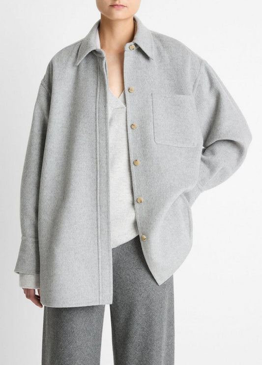 Vince Double-Face Wool & Cashmere-Blend Shirt Jacket - Jackets & Outerwear