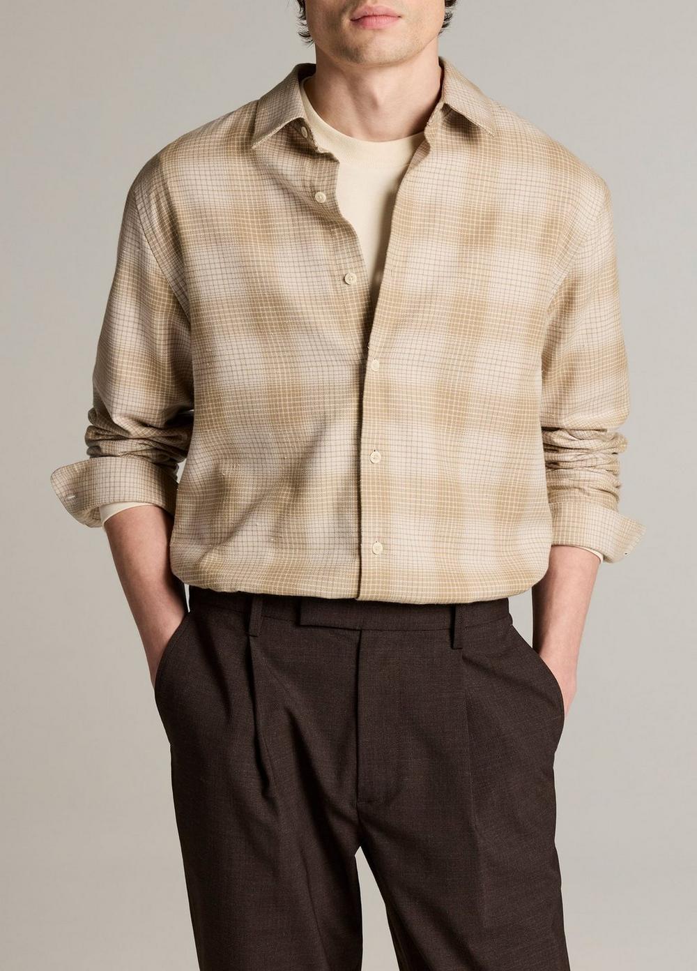 Vince Ballow Plaid Cotton Button-Front Shirt - Long Sleeve