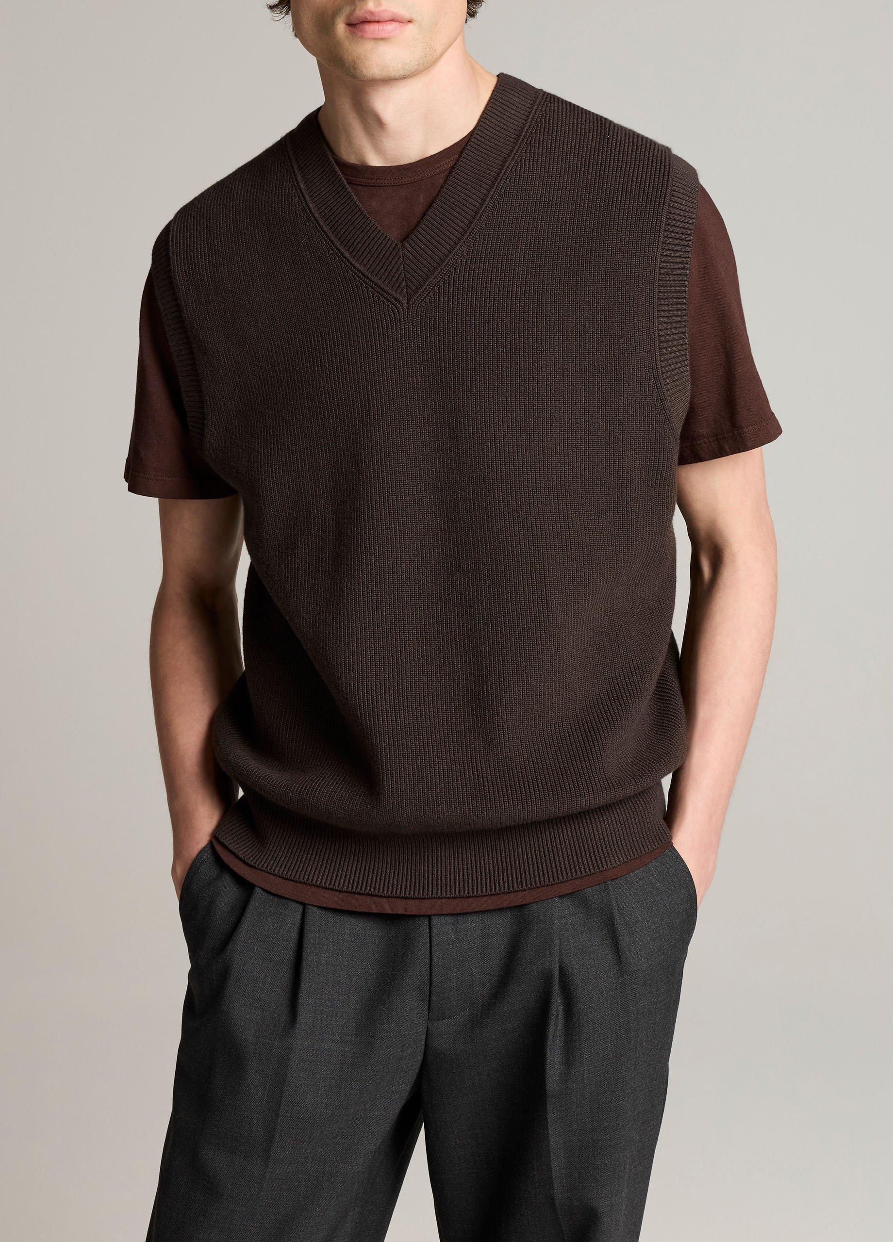 Vince Heirloom Shaker Cotton-Cashmere Sweater Vest - V-Neck