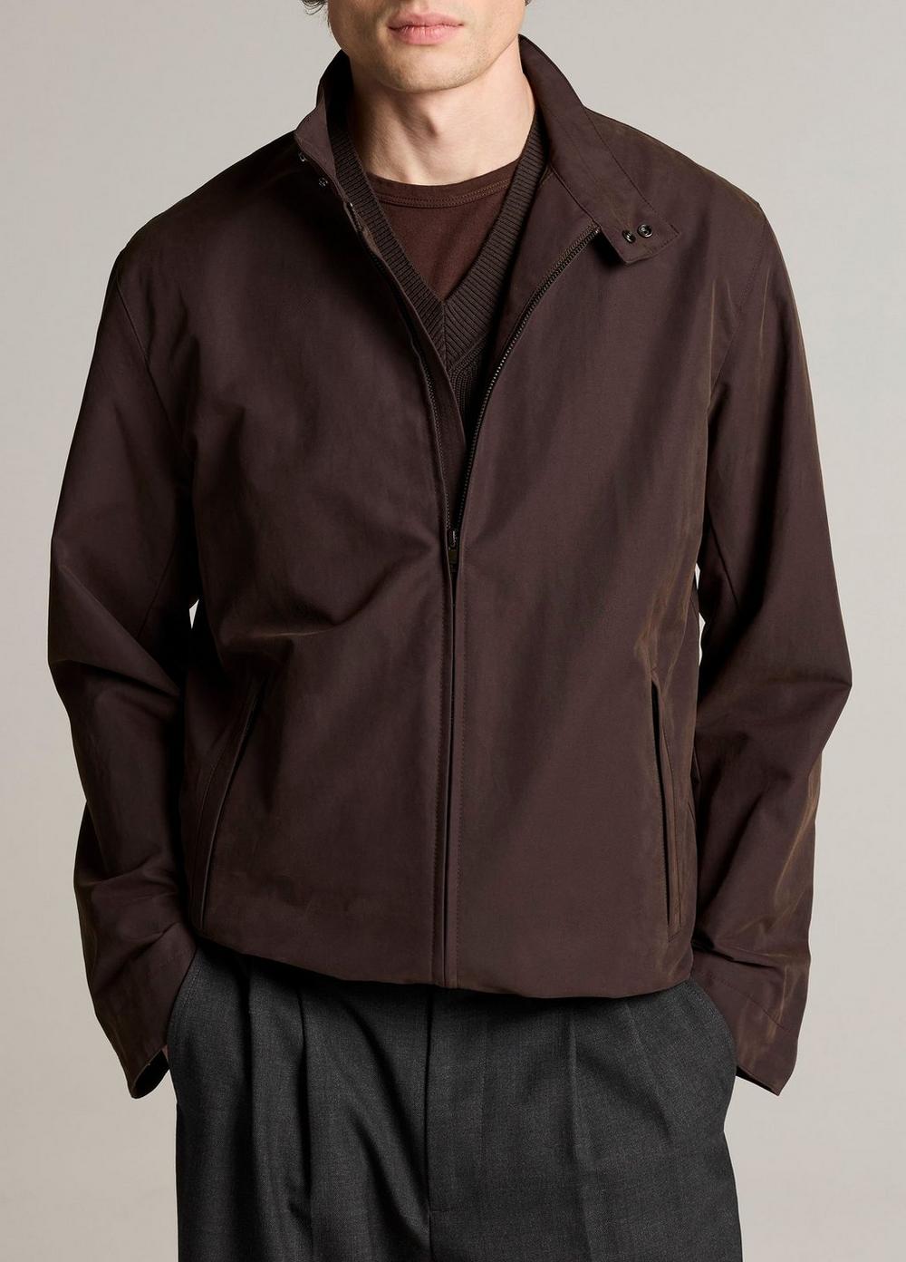 Vince Cotton-Nylon Band-Collar Windbreaker - Jackets