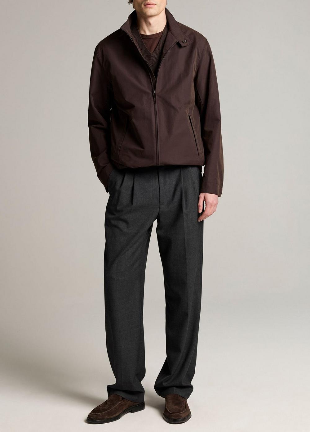 Vince Cotton-Nylon Band-Collar Windbreaker - Jackets