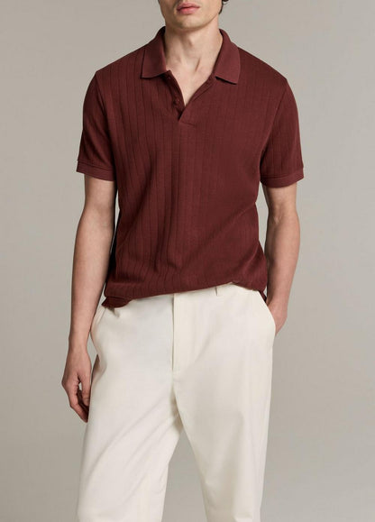 Vince Drop-Needle Stripe Pima Cotton Polo Shirt - Henleys & Polos