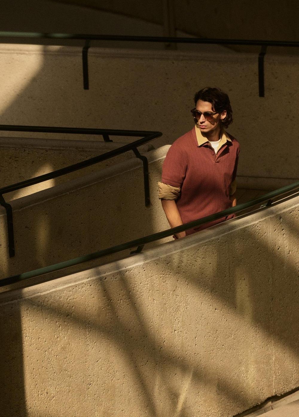 Vince Drop-Needle Stripe Pima Cotton Polo Shirt - Henleys & Polos
