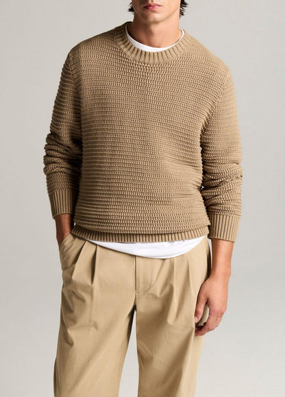 Vince Crafted Texture Cotton-Cashmere Sweater - Crew Neck