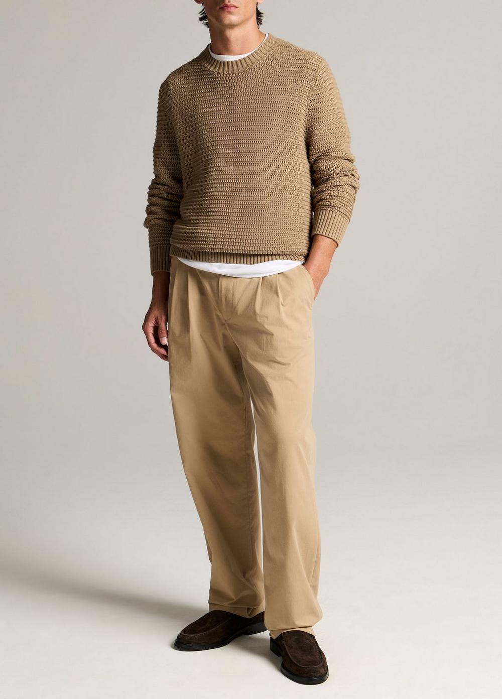 Vince Crafted Texture Cotton-Cashmere Sweater - Crew Neck