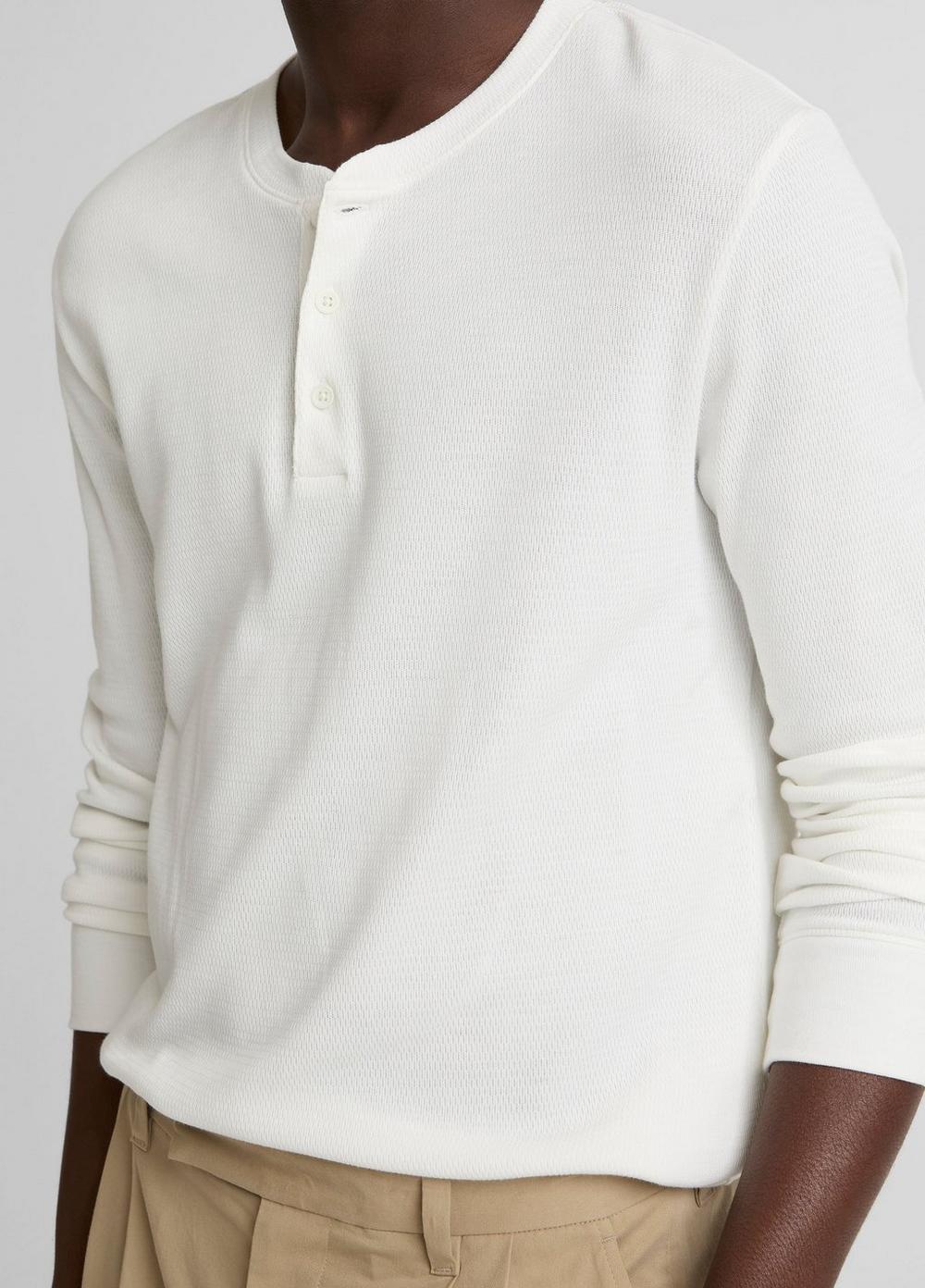 Vince Jacquard-Rib Cotton Henley - Tees & Hoodies