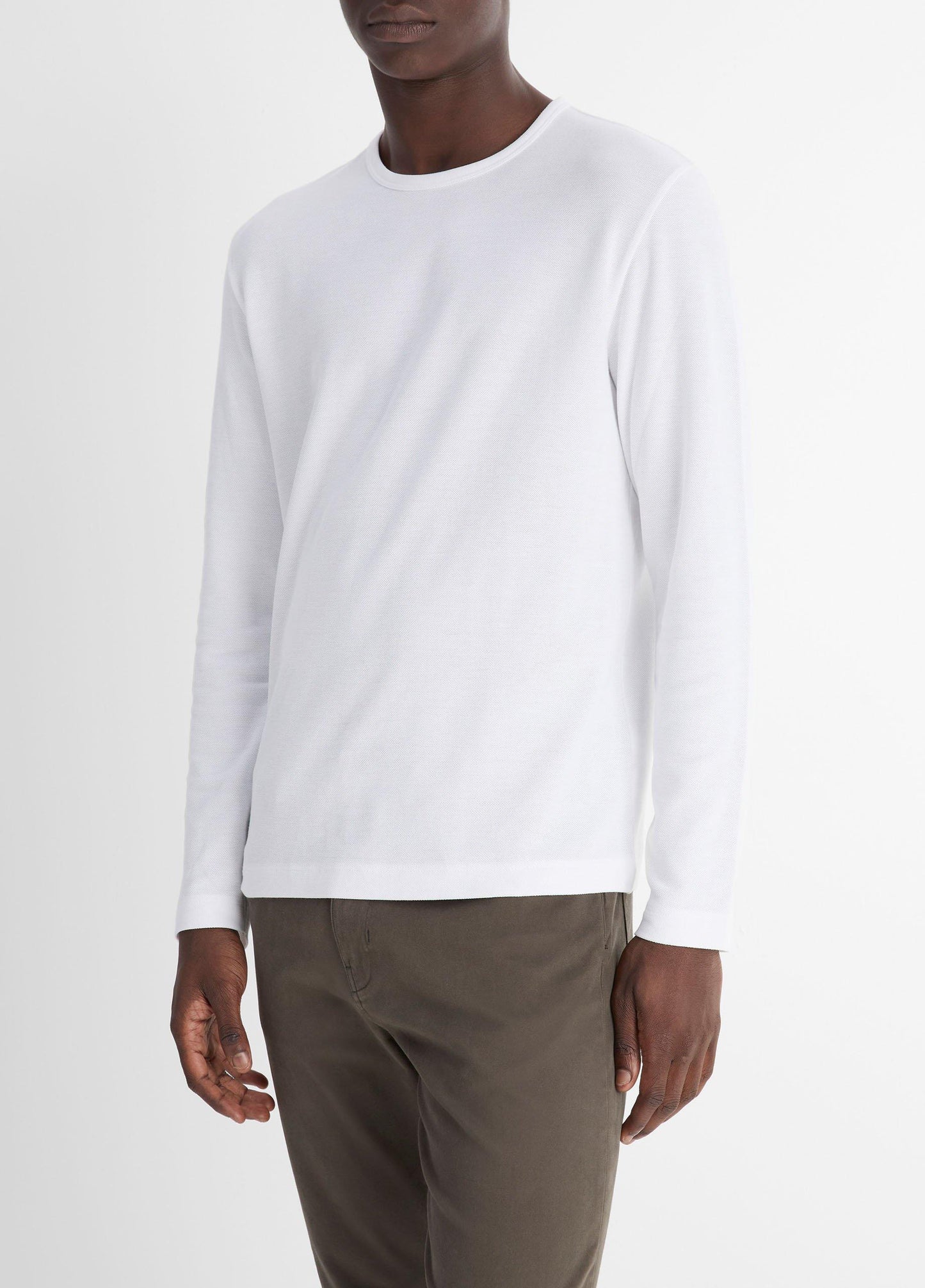 Vince Pima Cotton Piqué Long-Sleeve T-Shirt - Long Sleeve