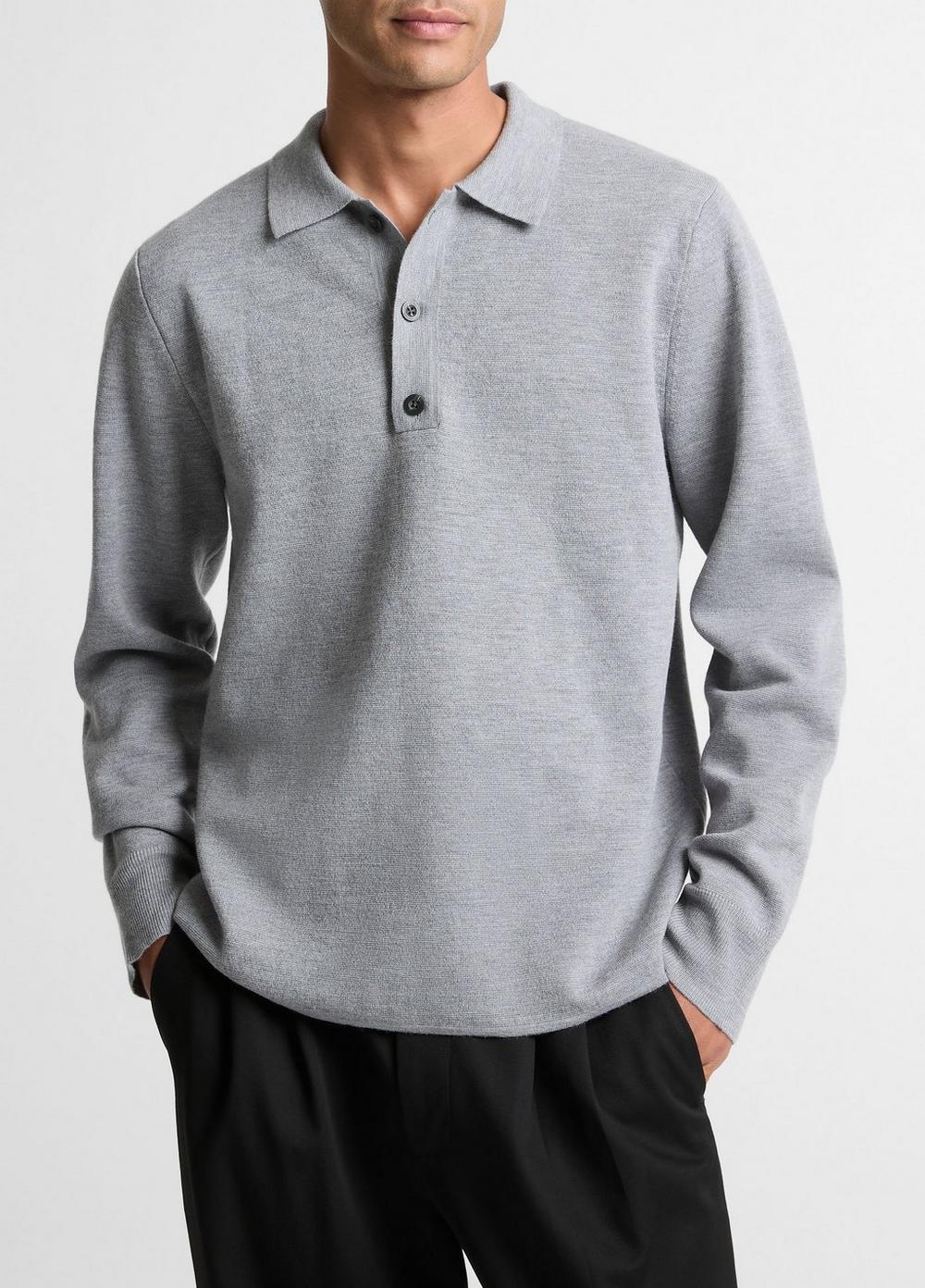 Vince Italian Merino Wool Milano Polo Sweater - Sweaters