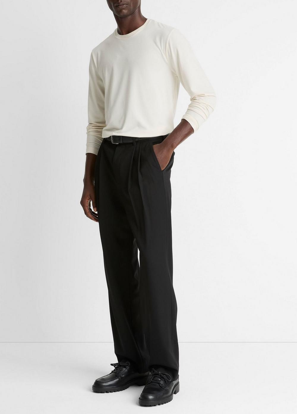 Vince Wool Double-Pleat Suiting Trouser - Pants & Shorts