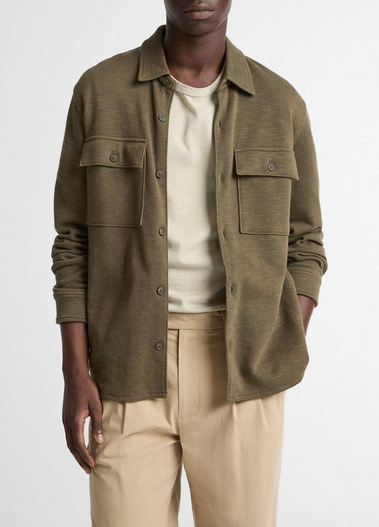Vince Double-Slub Cotton-Blend Shirt Jacket - Jackets & Outerwear