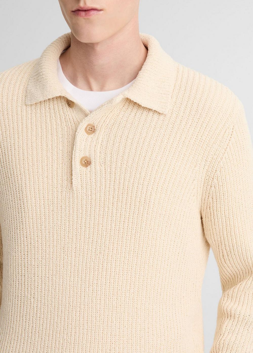 Vince Shaker Italian Cotton-Blend Polo Sweater - Vince Products Men