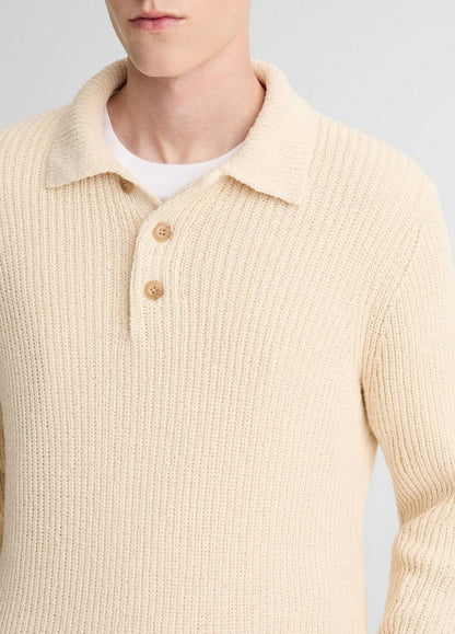 Vince Shaker Italian Cotton-Blend Polo Sweater - Vince Products Men
