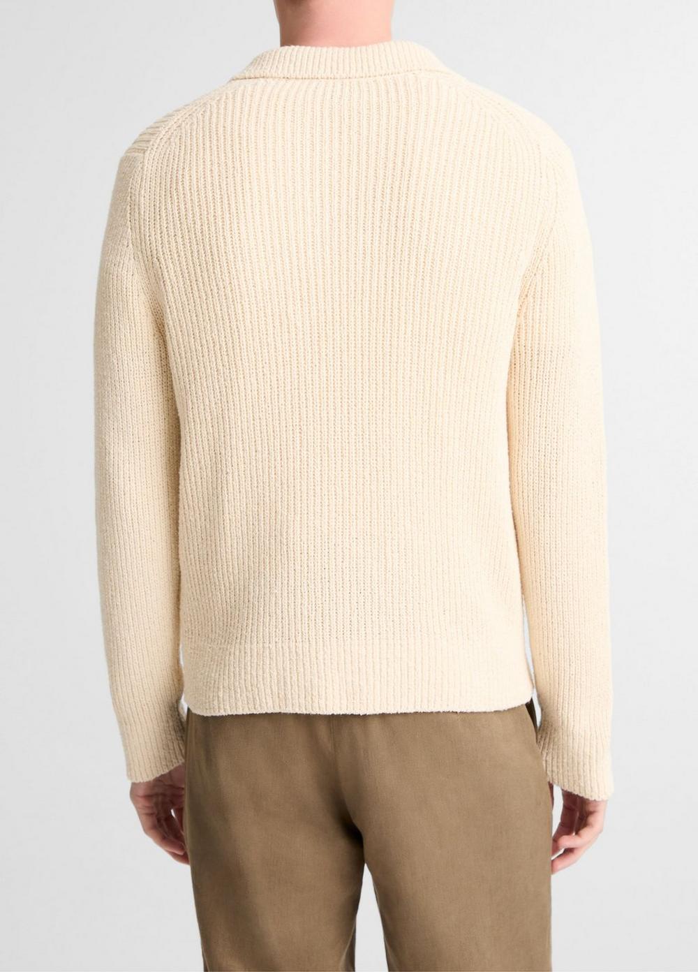 Vince Shaker Italian Cotton-Blend Polo Sweater - Vince Products Men