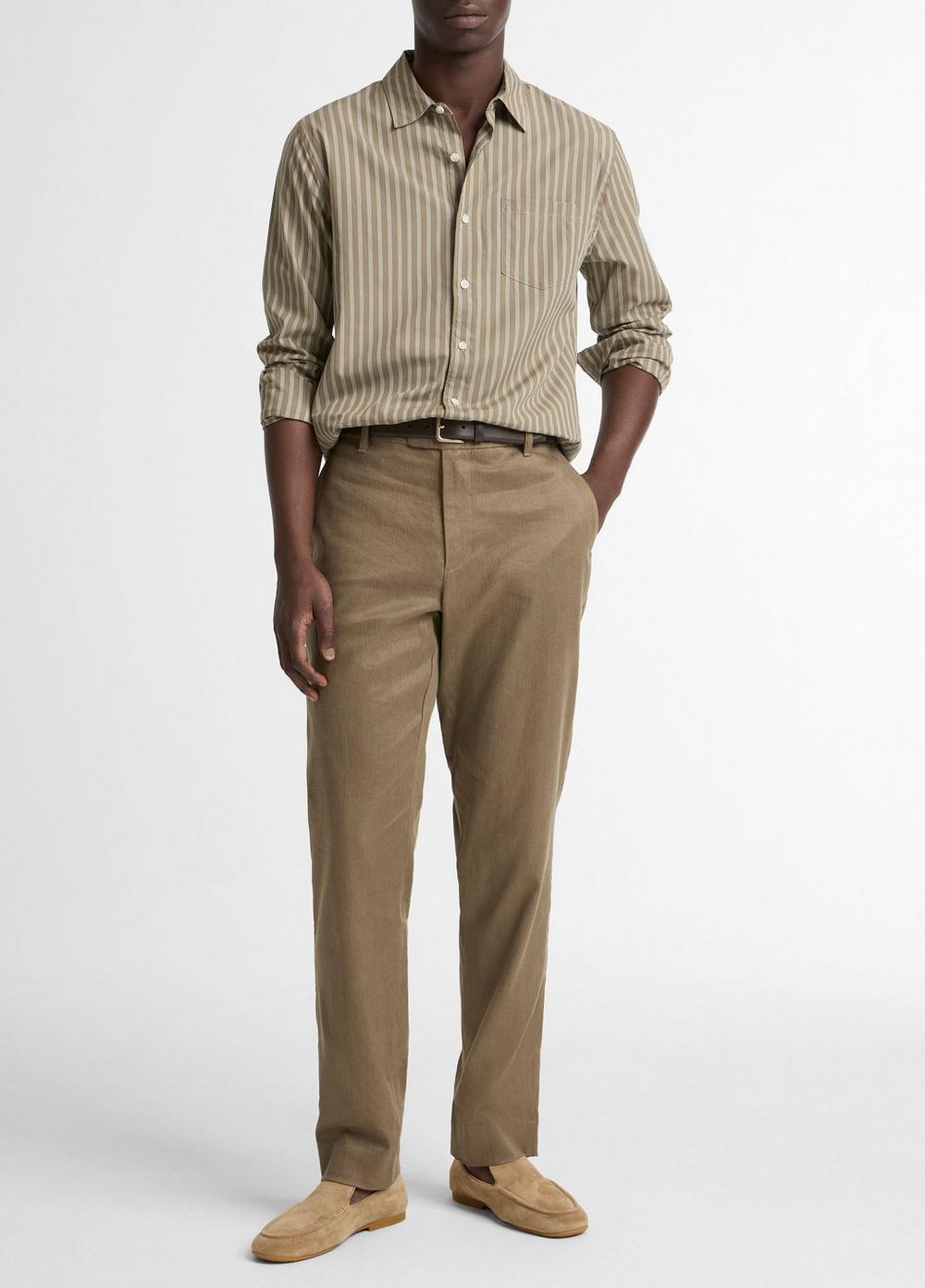 Vince Tryon Stripe Cotton-Blend Button-Front Shirt - Shirts