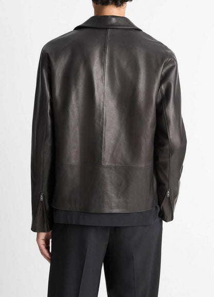 Vince Leather Zip-Up Jacket - Leather Jackets
