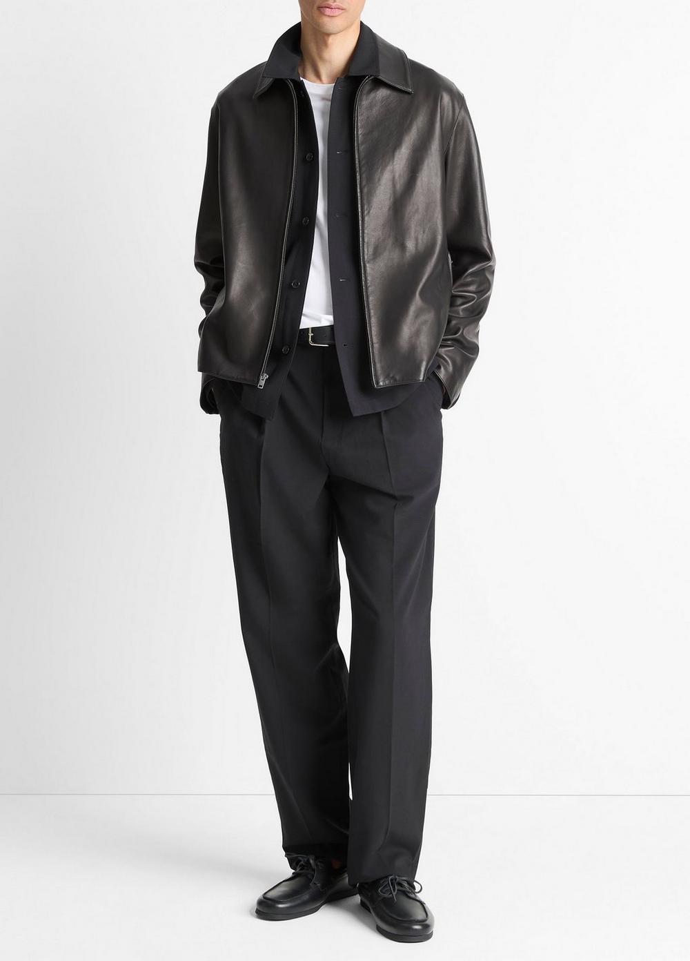 Vince Leather Zip-Up Jacket - Leather Jackets