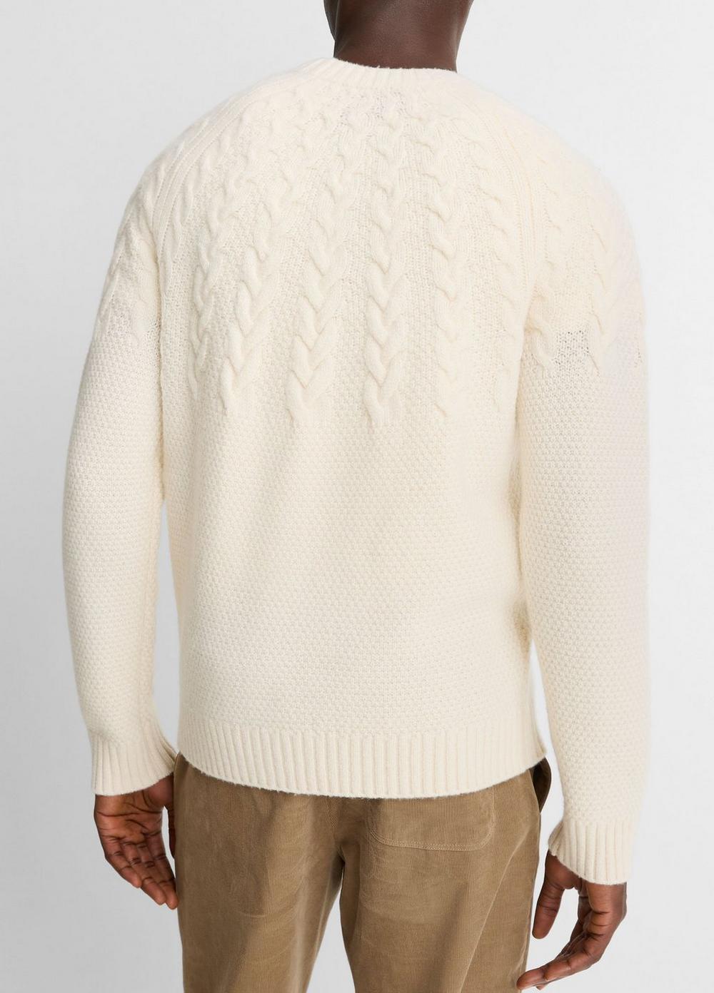 Vince Airspun Merino Wool Cable-Yoke Sweater - Sweaters