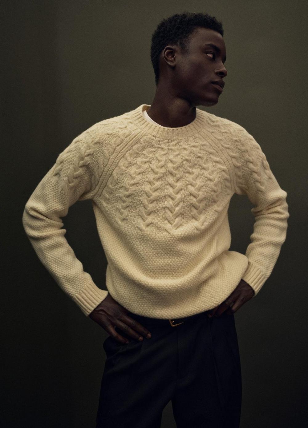 Vince Airspun Merino Wool Cable-Yoke Sweater - Sweaters