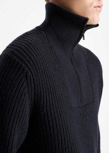 Vince Heirloom Shaker Wool-Cashmere Quarter-Zip Sweater - Sweaters