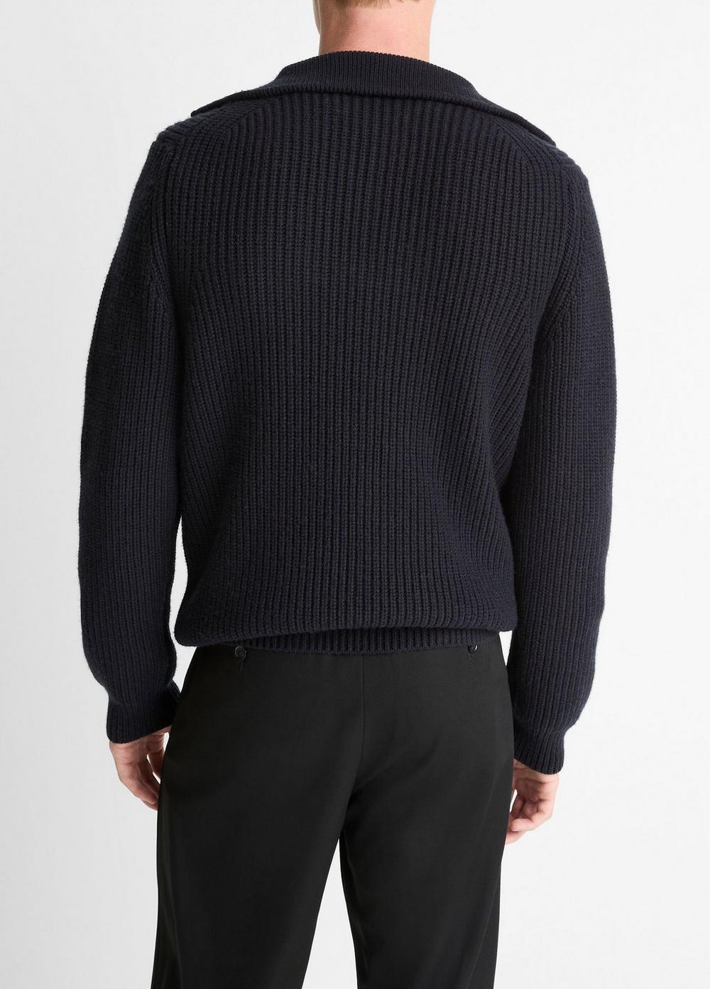 Vince Heirloom Shaker Wool-Cashmere Quarter-Zip Sweater - Sweaters