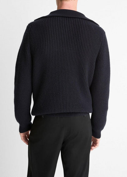 Vince Heirloom Shaker Wool-Cashmere Quarter-Zip Sweater - Sweaters
