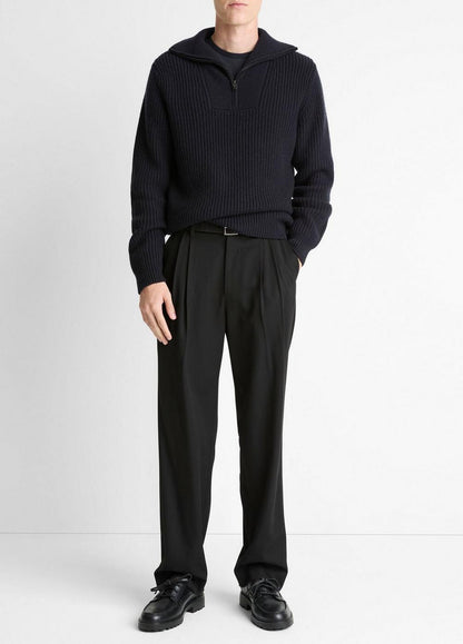 Vince Heirloom Shaker Wool-Cashmere Quarter-Zip Sweater - Sweaters